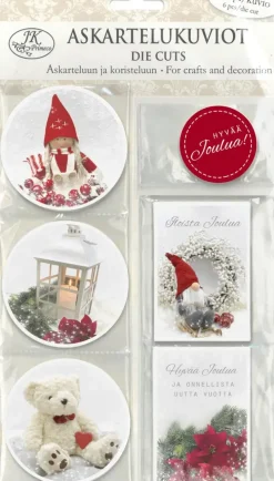 Askartelukuvio Joulukuvat Ja Teksti Punainen