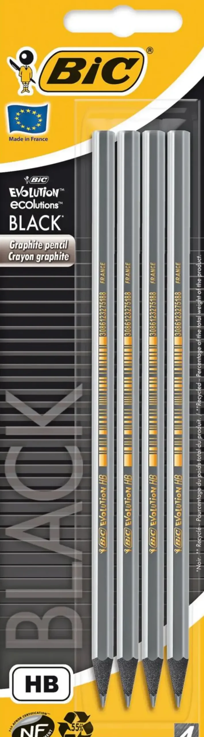 Bic Evolution Black Lyijykyna 4Kpl