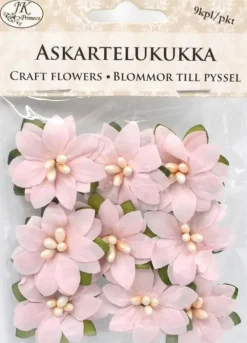 J.K. Primeco Askartelukukka Vaaleanpunainen 9Kpl