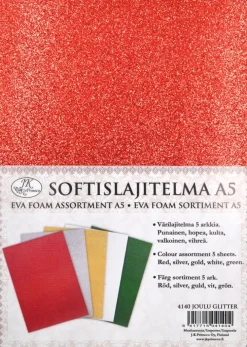 J.K. Primeco Softislajitelma A5 Joulu Glitter 5 Ark