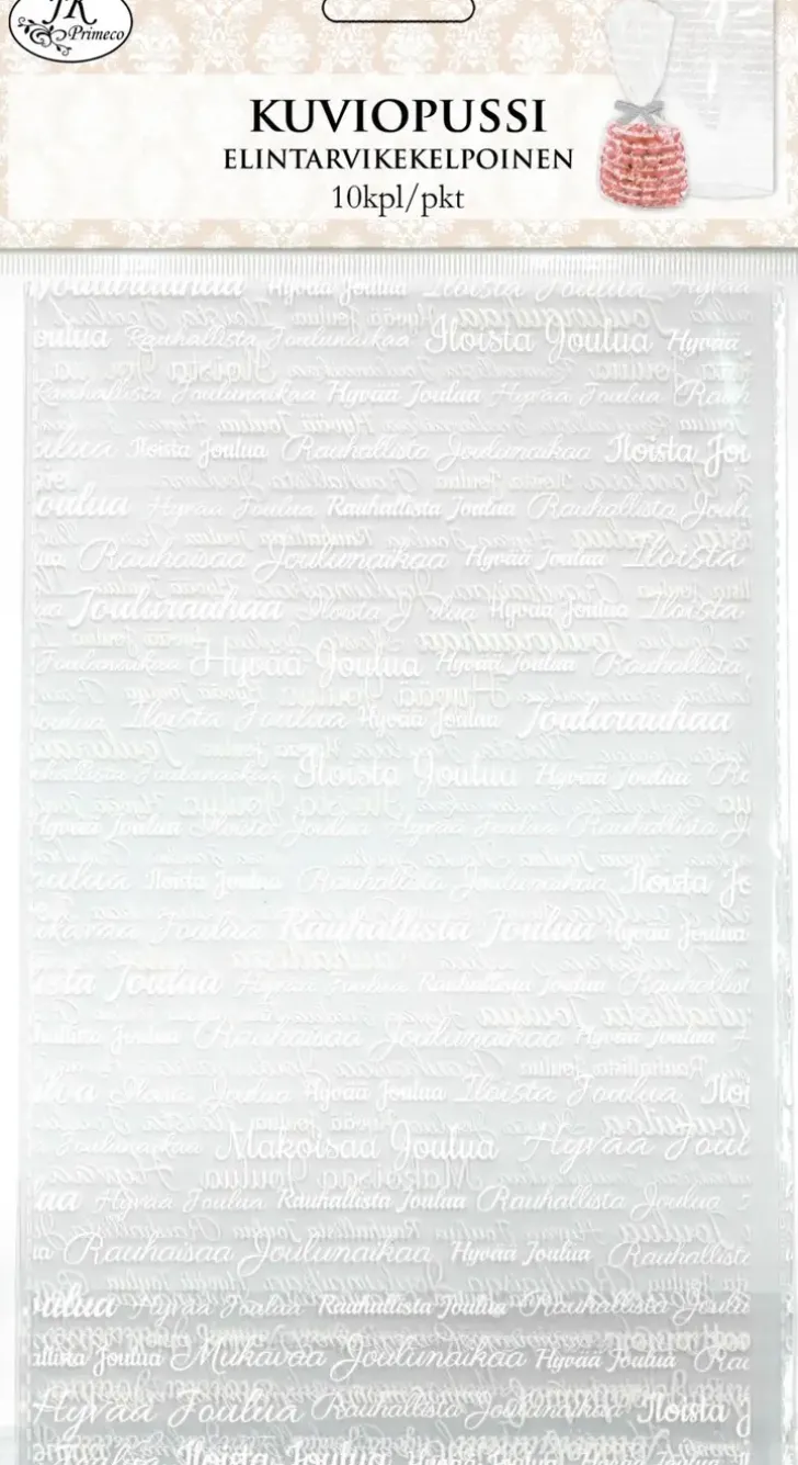 Kirkas Pussi Hyvaa Joulua Valkoinen 10Kpl/Pkt