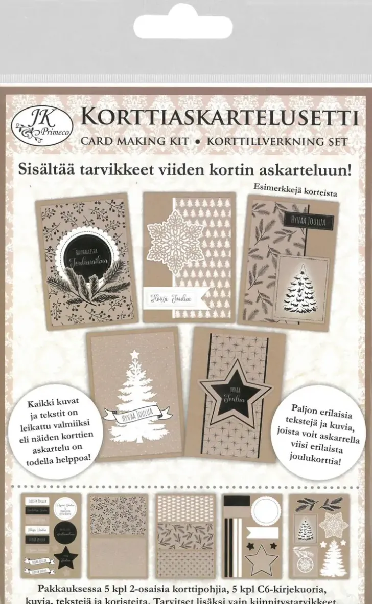 Korttiaskartelusetti Joulu Natur 5+5