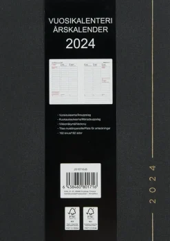 Poytakalenteri A5 Kangas, Musta