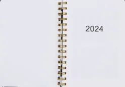 Poytakalenteri A5 Kierresidottu, Musta-Valkoinen