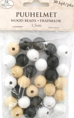 Puuhelmet Naturlajitelma 1,5Cm 30Kpl/Pkt