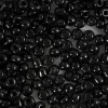 Rocaille-Siemenhelmet, Musta, Halk. 4 Mm, Koko 6/0 , Aukon Koko 0,9-1,2 Mm, 25 G/ 1 Pkk