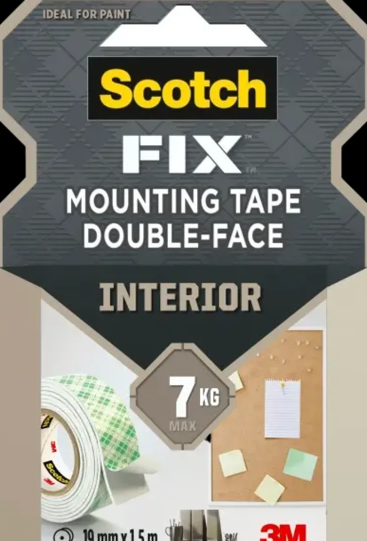 Scotch-Fix Interior Kiinnitysteippi 4496G-1915-P, 19 Mm X 1,5 M, 1 Rulla/Pakkaus