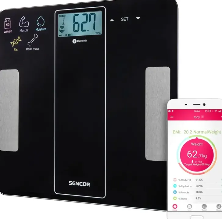 Sencor Sbs 8000Bk Vaaka Bluetooth Fitness Applikaatio