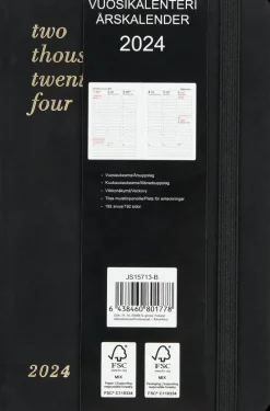 Taskukalenteri A6 Musta