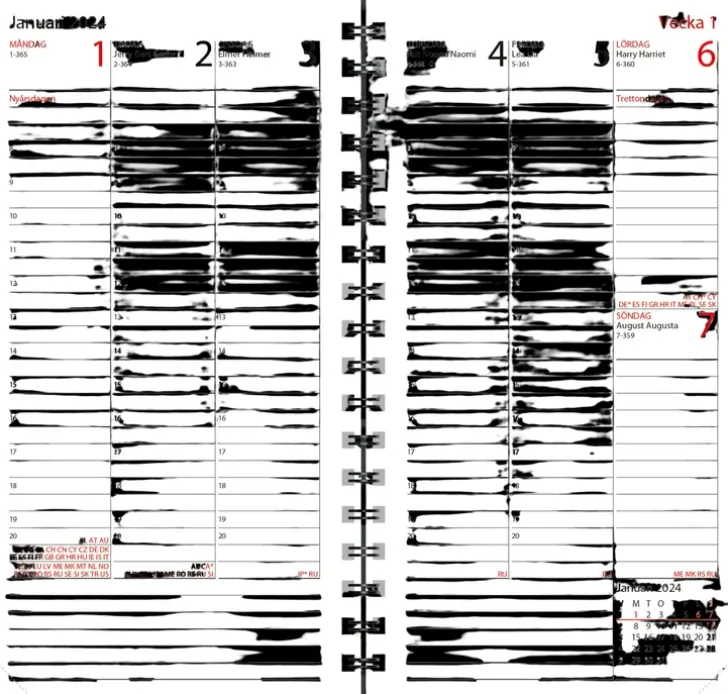Taskukalenteri Agenda, Svensksprakig, Silver