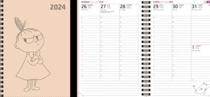 Vuosikalenteri Muumi Pikkumyy Maxi 2024